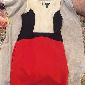 Bisou Bisou Red, Black, and White Mini Dress